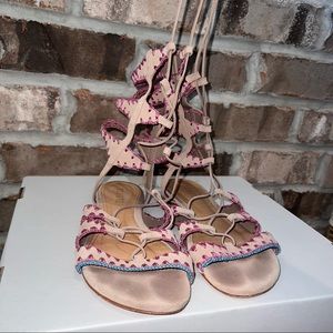Wrap-around strapped sandal